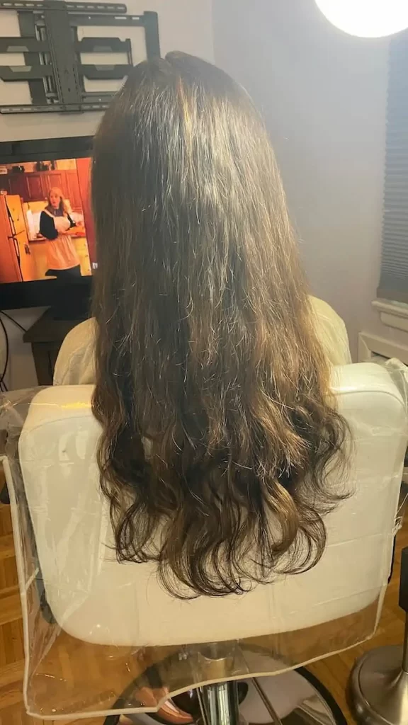 Wavy Fusion Before Hair Extensions and Cut